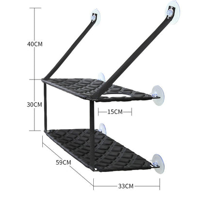Sell My Stuff black two-tier cat hammock window bed with suction cup mounts for indoor cats on Tampa Home & Garden Store