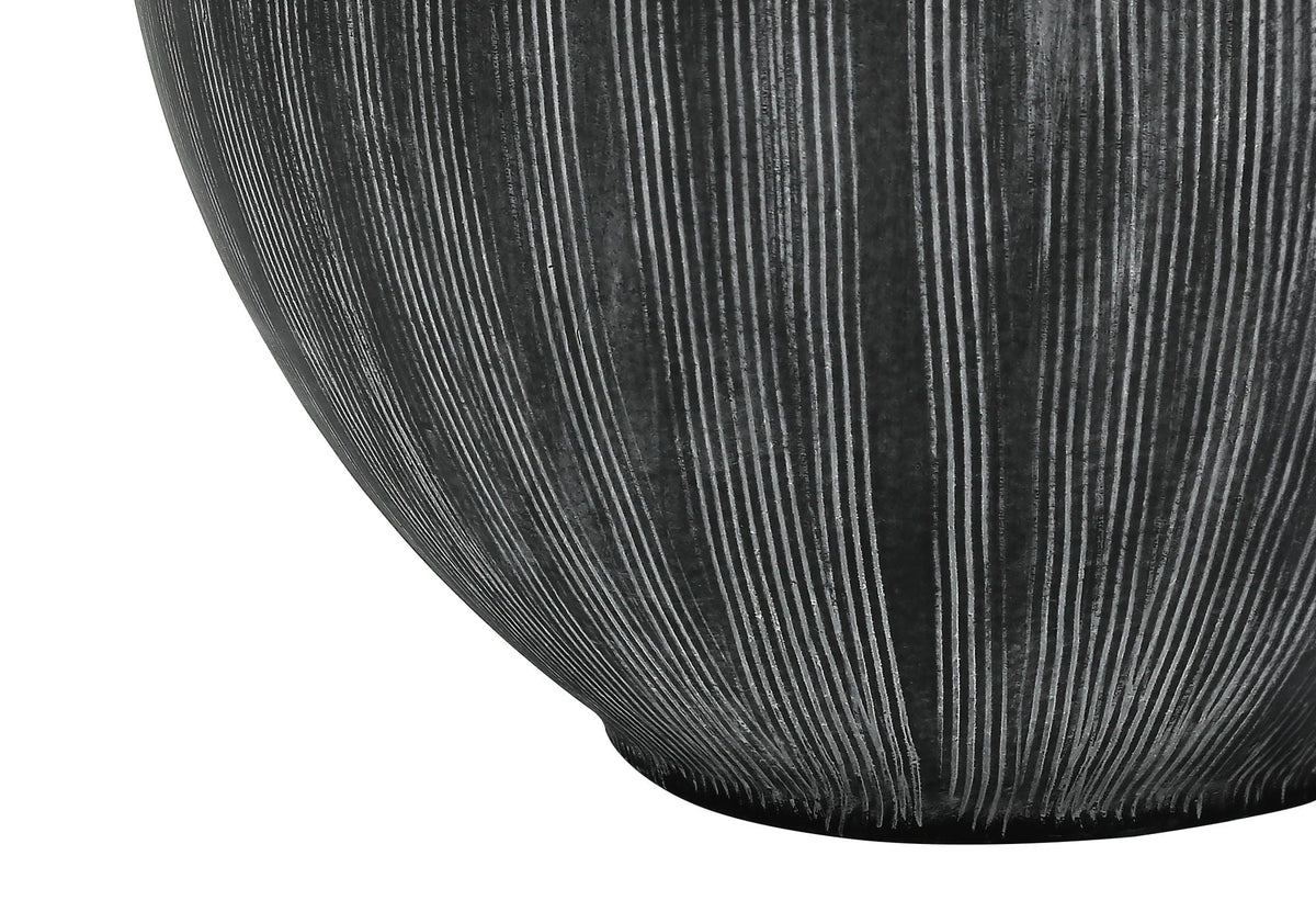Table lamp black ceramic with vertical ribbed texture HouseOfZazla on Tampa Home & Garden Store