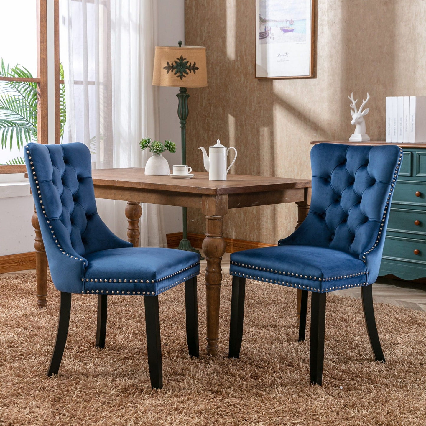 Nikki High End Tufted Dining Chair Set of Two