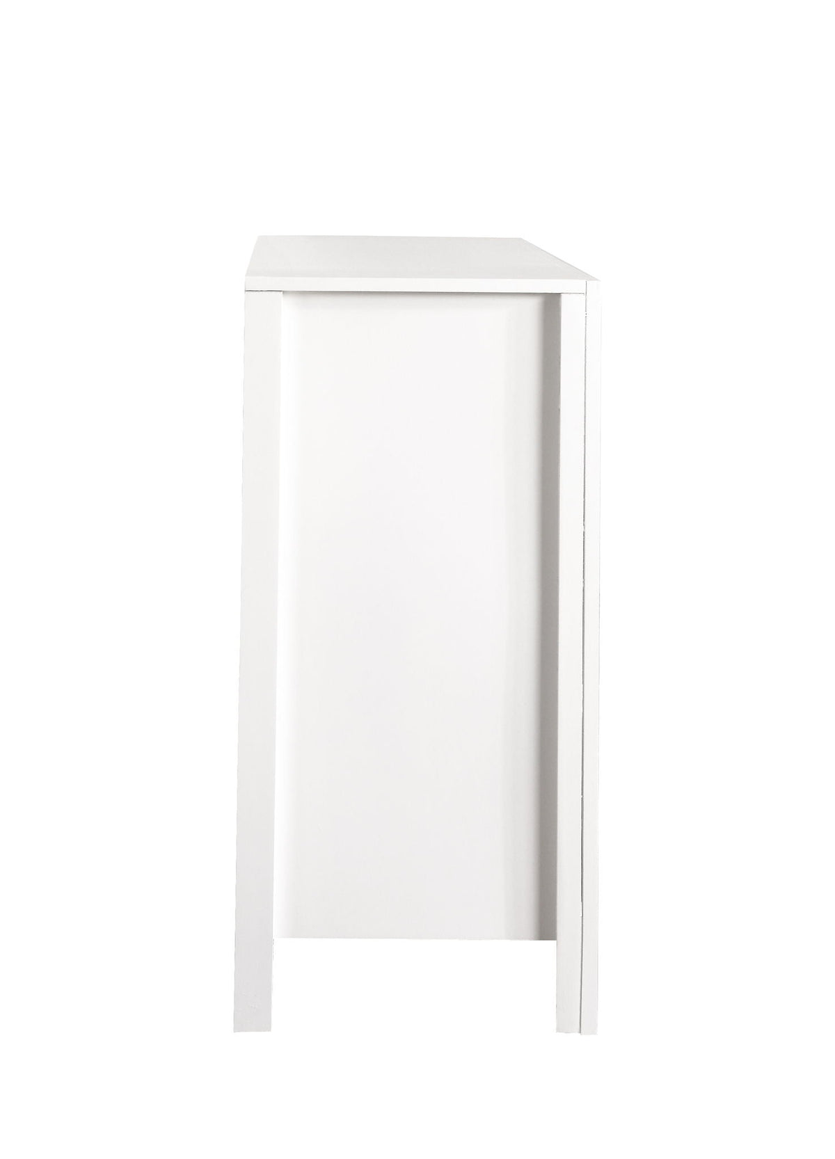 White Elegant Transitional Dresser with Safety Drawers, clean paneled front on Tampa Home & Garden Store