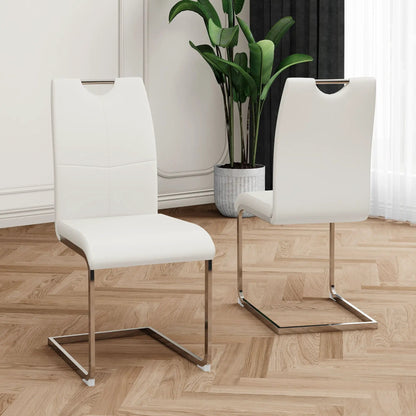 Dining Chairs with Padded Seat and Metal Legs