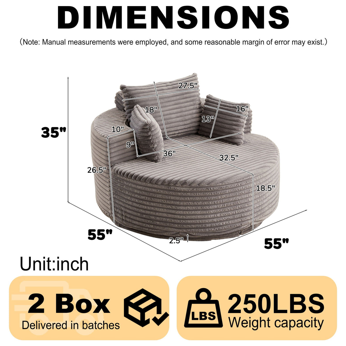 Modern Single Sofa and Swivel Sleeper Chair