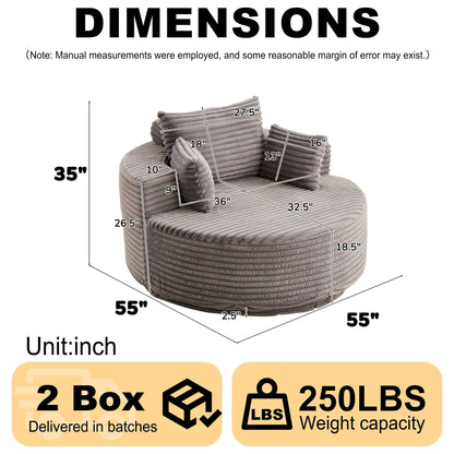 Modern Single Sofa and Swivel Sleeper Chair