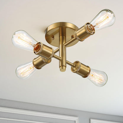 Ephemeral 4-light ceiling pendant antique brass with clear bulbs HouseOfZazla on Tampa Home & Garden Store