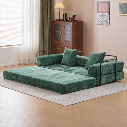 Compact Floor Sofa Bed With A Pillow And Frame