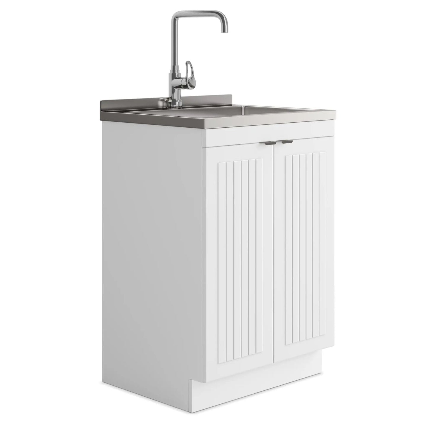 Murphy laundry vanity with stainless steel sink and chrome faucet on Tampa Home & Garden Store