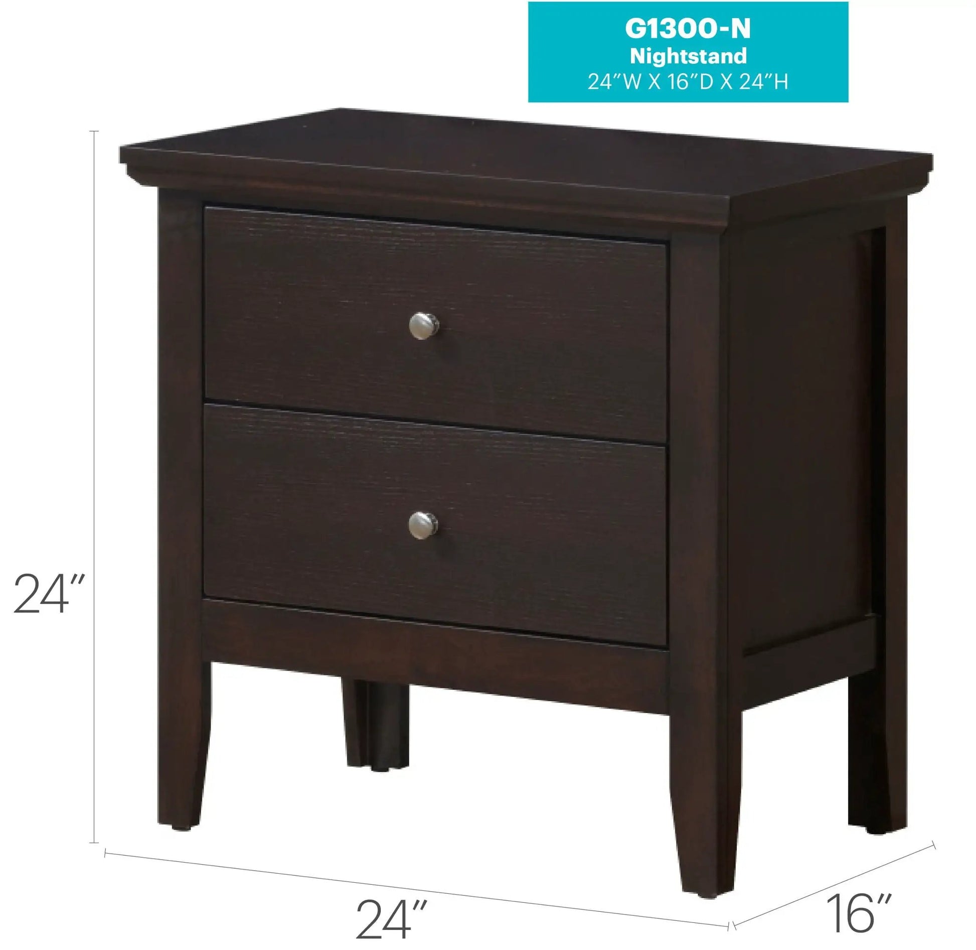 English Dovetailed Drawers Nightstand in dark wood with 3 drawers by Unique Piece Furniture on Tampa Home & Garden Store