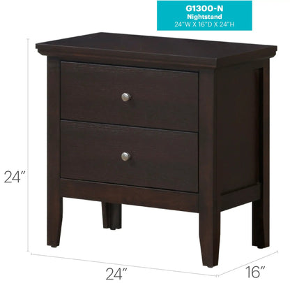 English Dovetailed Drawers Nightstand in dark wood with 3 drawers by Unique Piece Furniture on Tampa Home & Garden Store