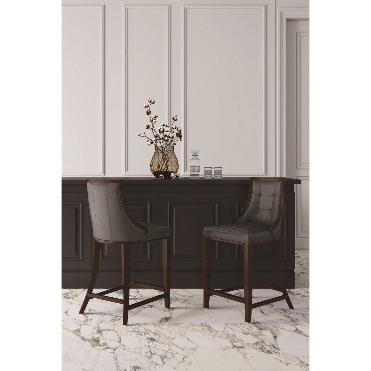 White Bar Height Stool with Solid Wood Frame by HouseOfZazla on Tampa Home & Garden Store