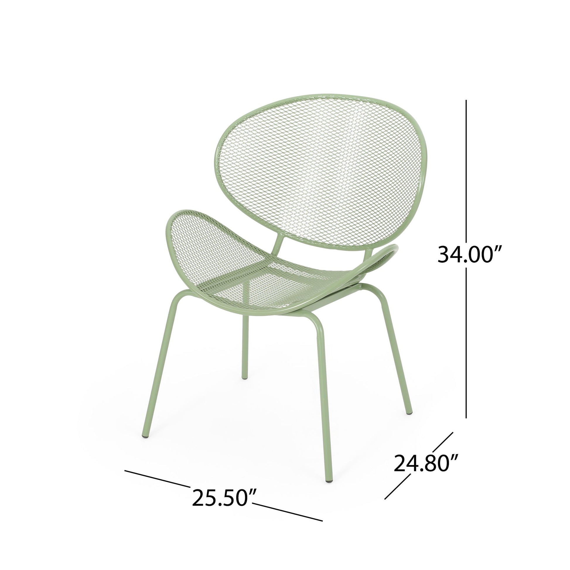 Elba Contemporary Outdoor Armless Chairs set in sage green mesh by HouseOfZazla on Tampa Home & Garden Store