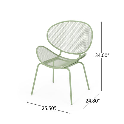 Elba Contemporary Outdoor Armless Chairs set in sage green mesh by HouseOfZazla on Tampa Home & Garden Store