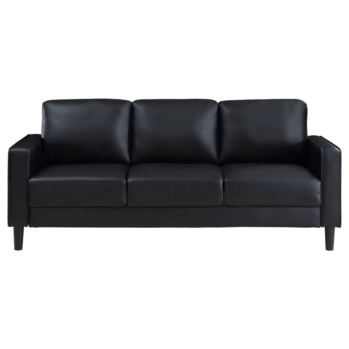 Weld 3pc Faux Leather Sofa Set with Wooden Legs