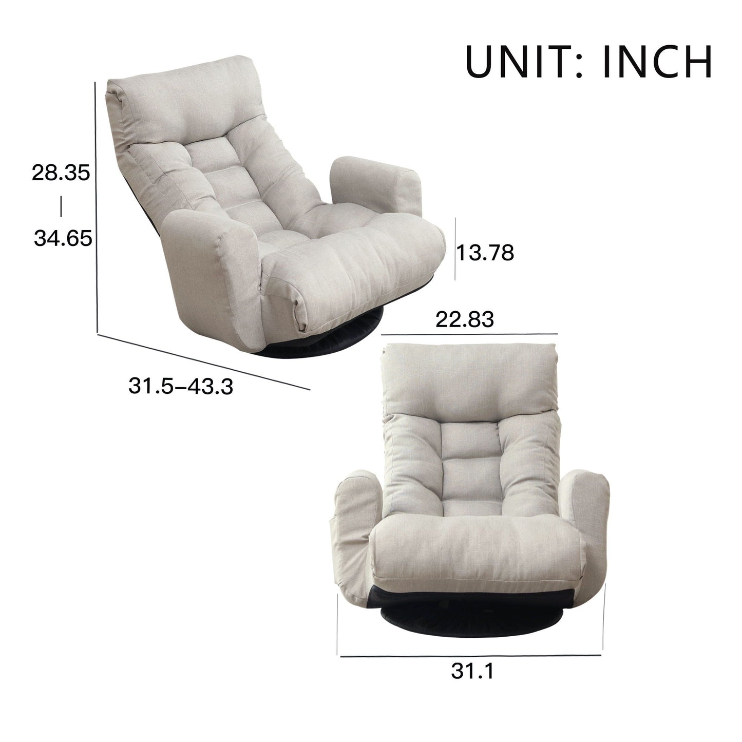 Modern Metal Frame and Swivel Lounge Chair