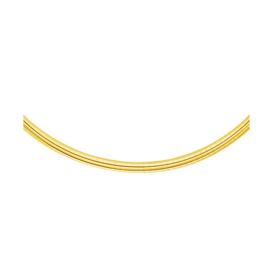 14k Yellow Gold Omega chain necklace 4mm, ribbed links, by Bids.com on Tampa Home & Garden Store