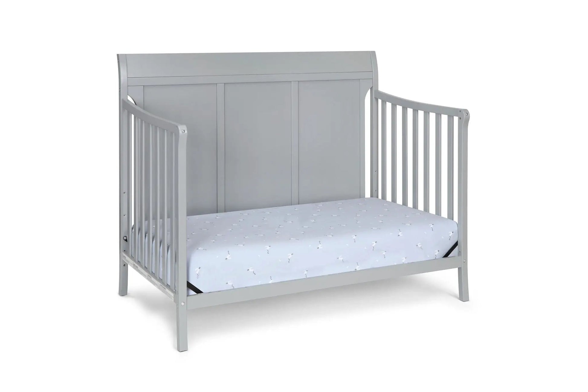 Shailee 4-in-1 Convertible Crib by Unique Piece Furniture in gray with slatted sides on Tampa Home & Garden Store