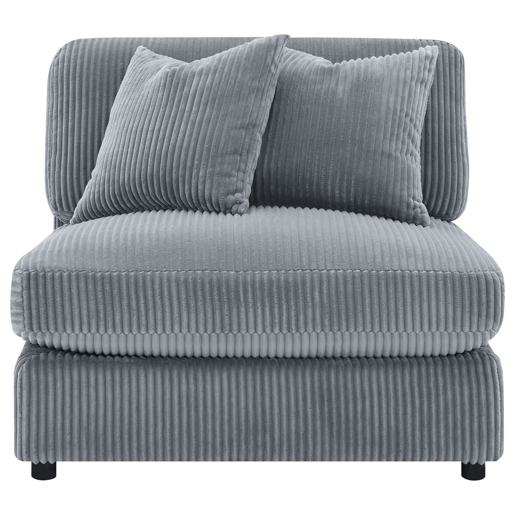 Cassidy upholstered sectional sofa with reversible cushions in blue corduroy by HouseOfZazla on Tampa Home & Garden Store