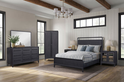 Contemporary Peppercorn and Open Panel Bed