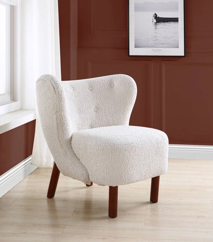 Teddy Sherpa Accent Chair white plush upholstery by HouseOfZazla on Tampa Home & Garden Store