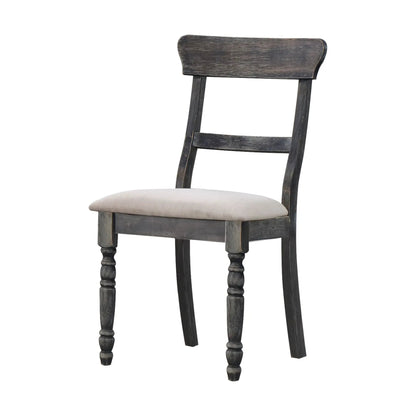 Leventis linen weathered side chair set of 2 with beige upholstered seat on Tampa Home & Garden Store