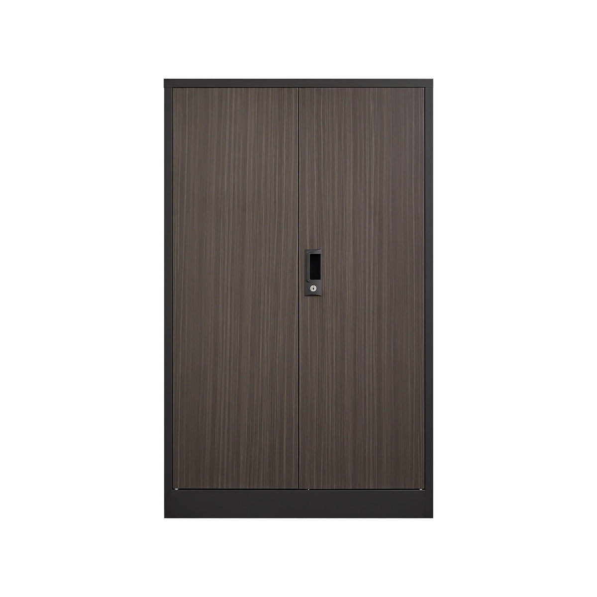 Metal storage cabinet with locking doors and adjustable shelf dark wood HouseOfZazla on Tampa Home & Garden Store