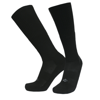 Wool BEAST OTC over-the-calf knee socks by Covert Threads, two black socks with logo on Tampa Home & Garden Store