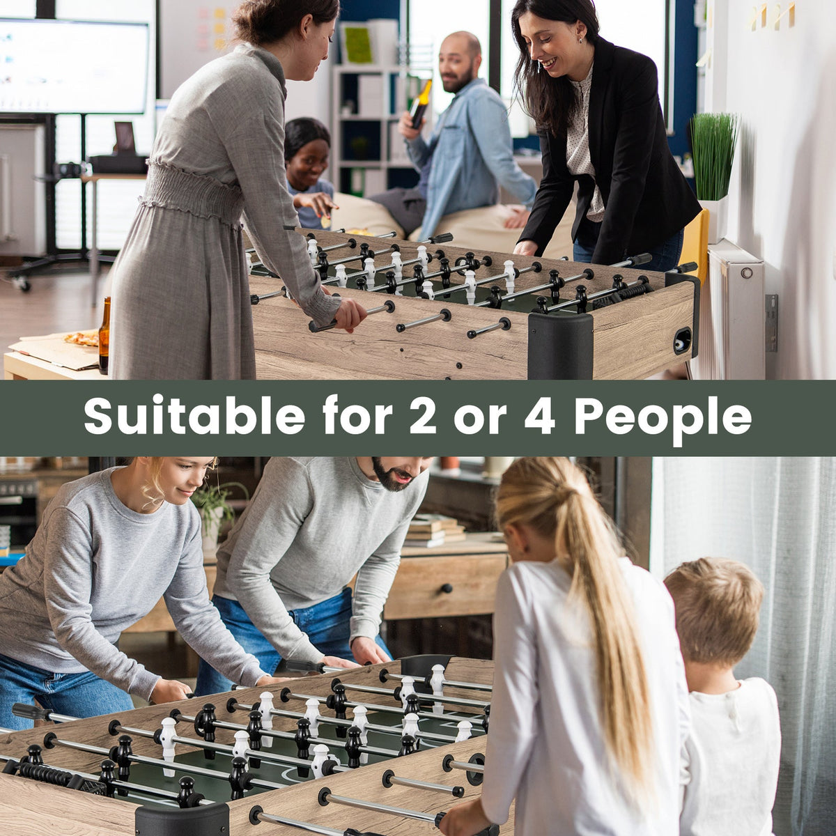 54 Inch foosball table arcade soccer game with natural wood finish, 26player 2 balls DirectDeals on Tampa Home & Garden Store