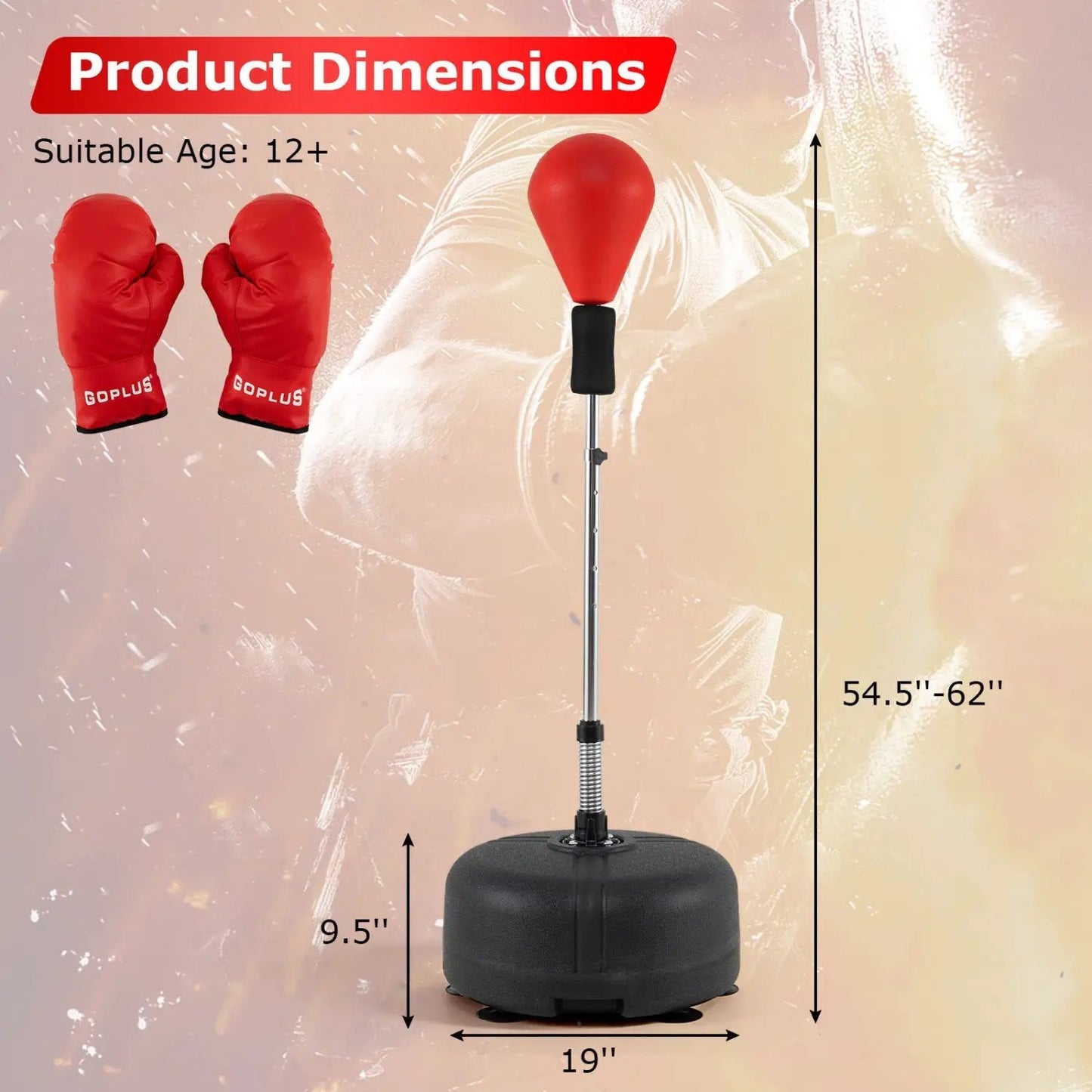 Height Adjustable Punching Bag Stand for Teens