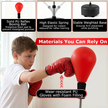 Height Adjustable Punching Bag Stand for Teens