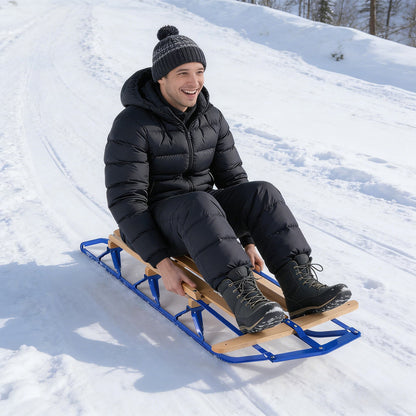 Snow sled 54 inch wood with metal runners and steering bar DirectDeals snow racer on Tampa Home & Garden Store