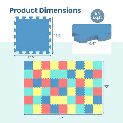 EVA Foam Floor Tiles 54 Pack and Borders