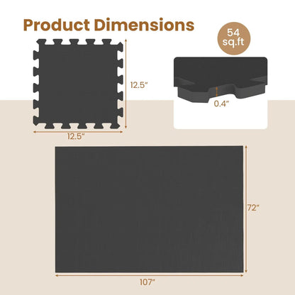 EVA Foam Floor Tiles 54 Pack and Borders