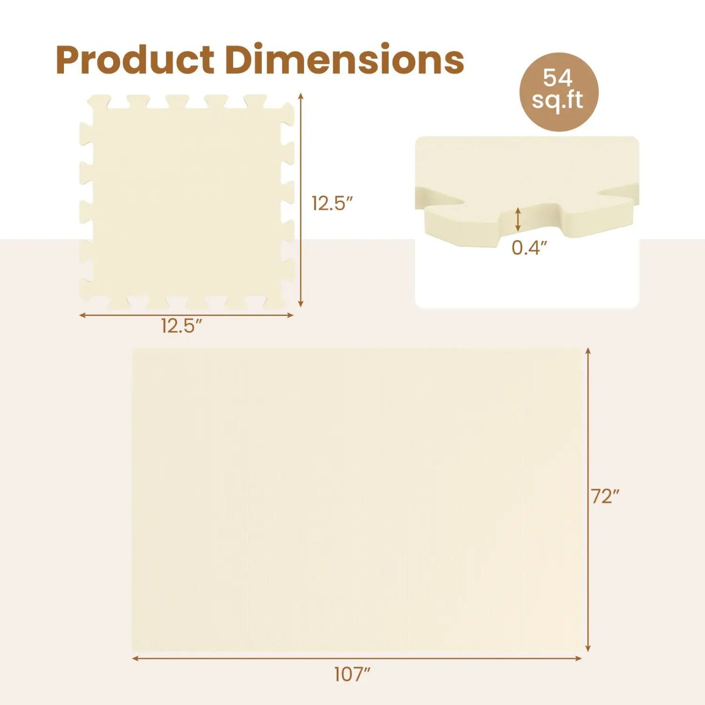 EVA Foam Floor Tiles 54 Pack and Borders