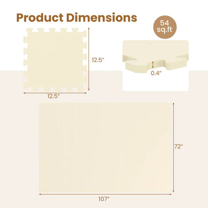 EVA Foam Floor Tiles 54 Pack and Borders