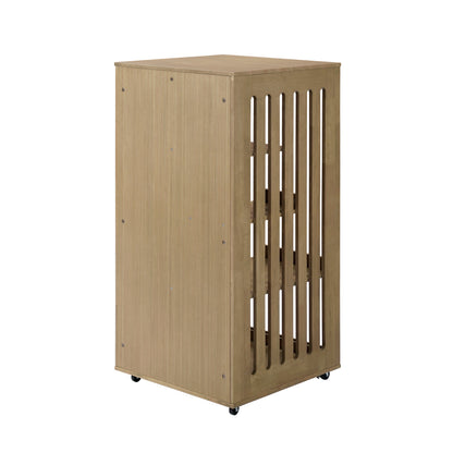 Basia rubber wood cat cabinet with wheels in natural finish by HouseOfZazla pet furniture on Tampa Home & Garden Store