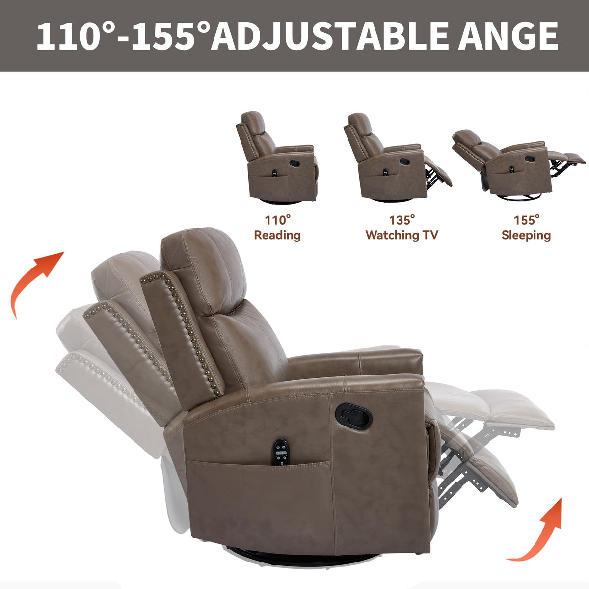 Comfortmax Camel Genuine Leather Recliner
