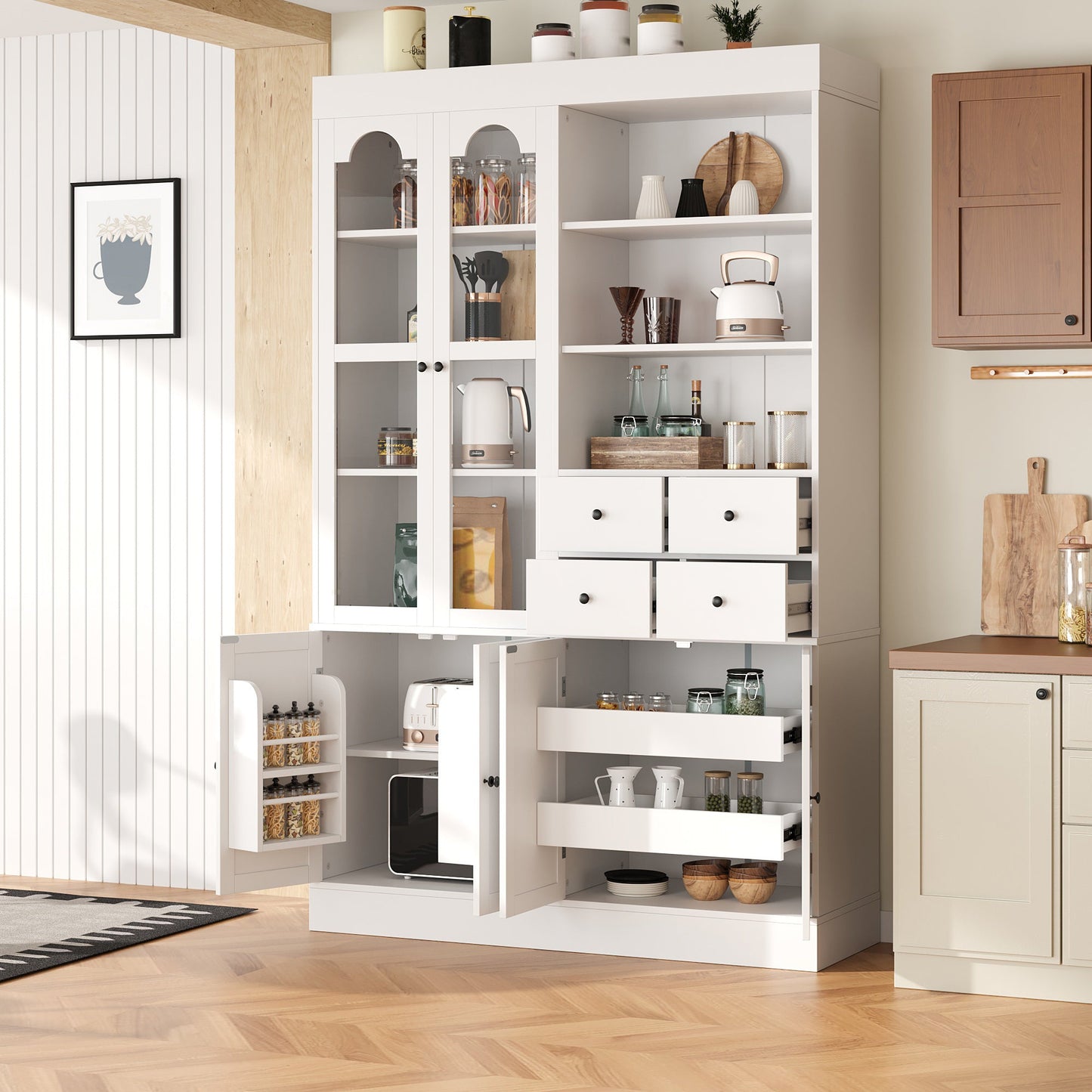 Spacious Kitchen Buffet and Storage Hutch
