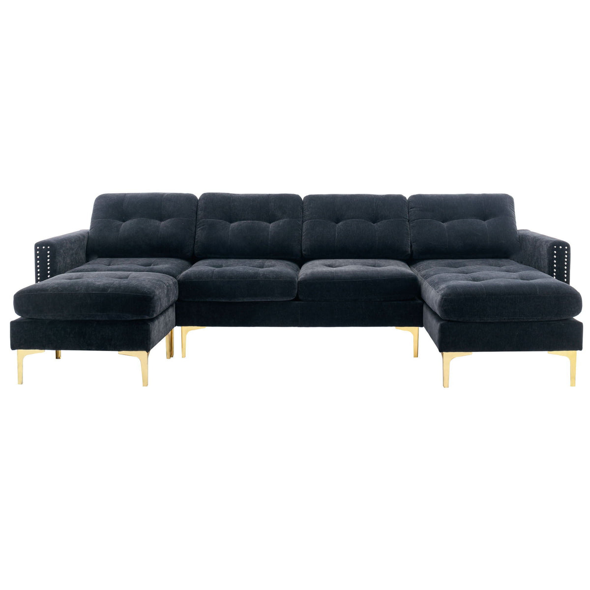 Modern Convertible Sectional Sofa and Ottoman