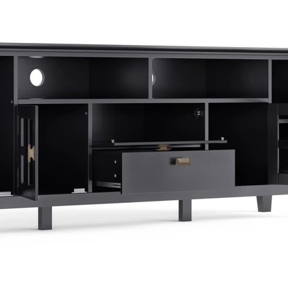 Artisan Tv Media Stand Glass Doors and Drawers