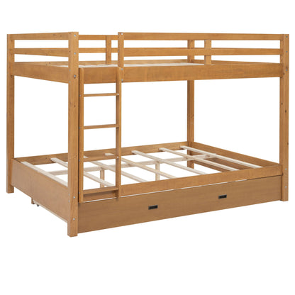 Sturdy wooden bunk bed with ladder in natural finish by HouseOfZazla, a bunk beds unit on Tampa Home & Garden Store