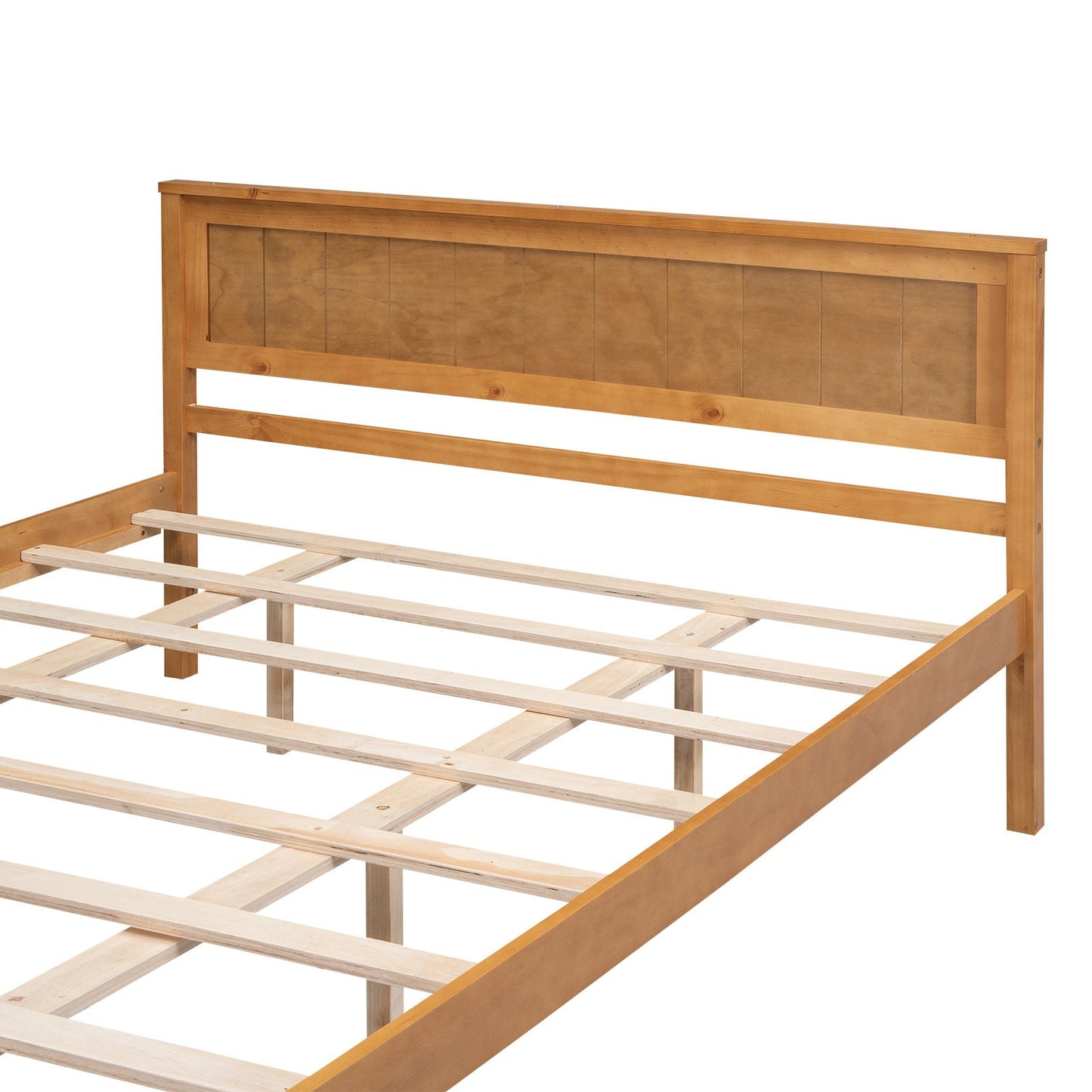 Strong Espresso Wood Platform Bed and Headboard