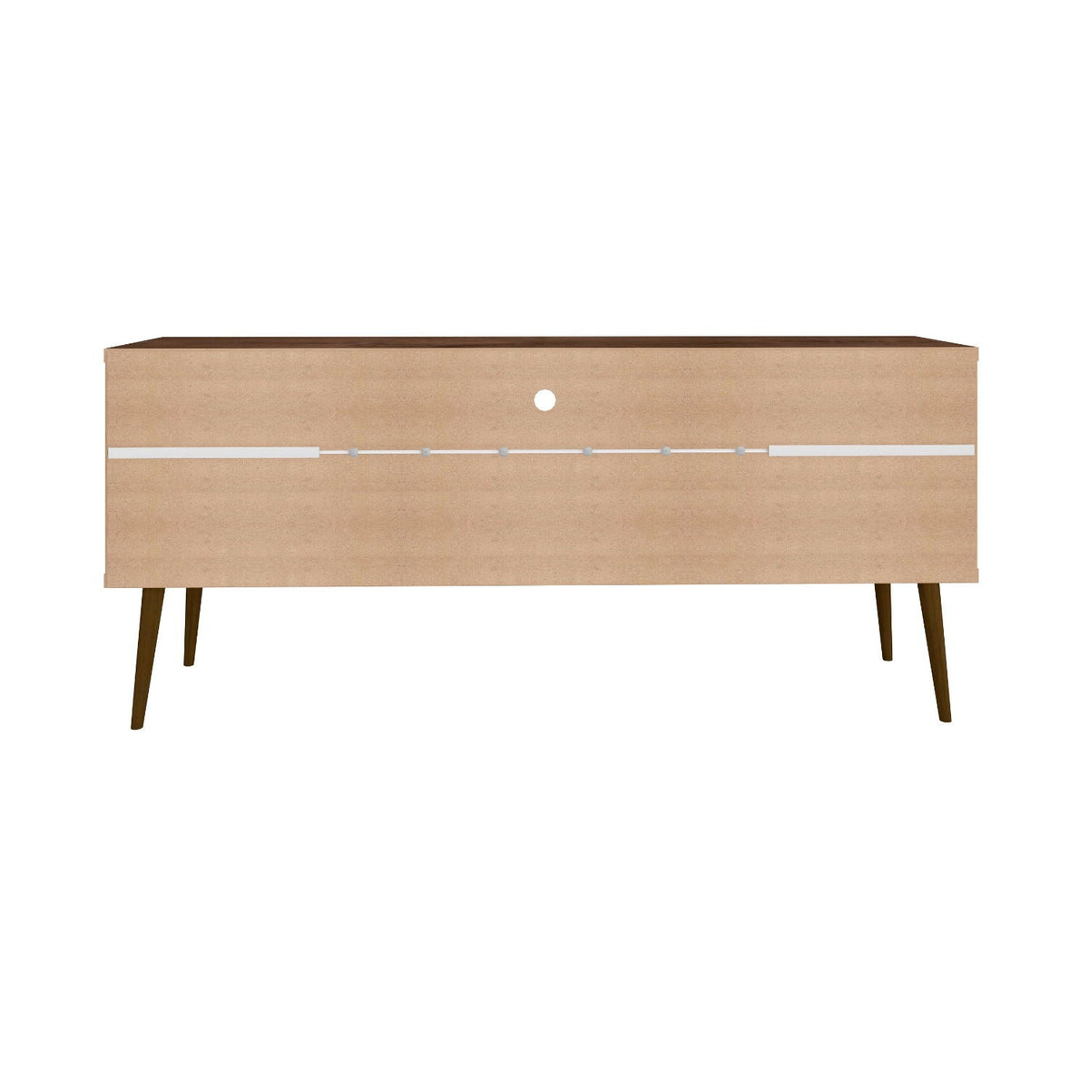 HouseOfZazla TV Stand Modern Design with concealed storage, natural wood finish, legs on Tampa Home & Garden Store