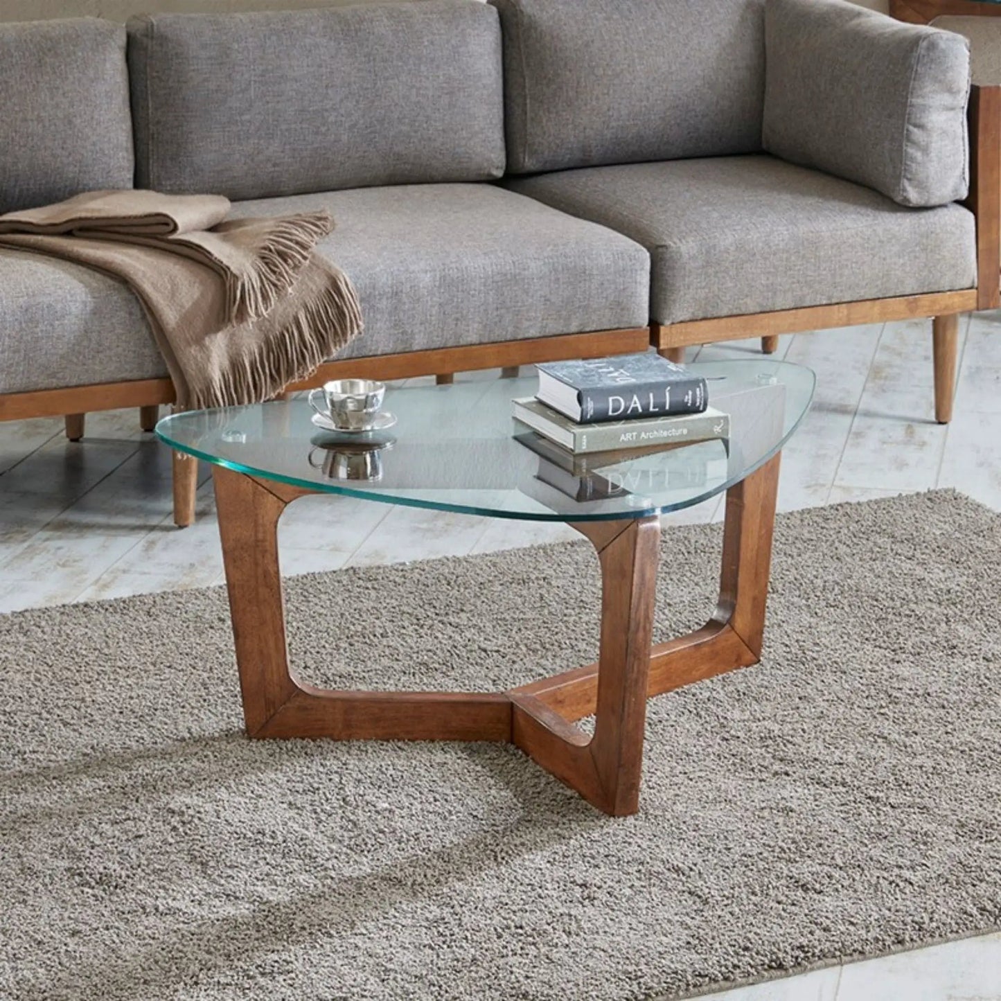 Walker Brown Coffee Table With Mid Century Design