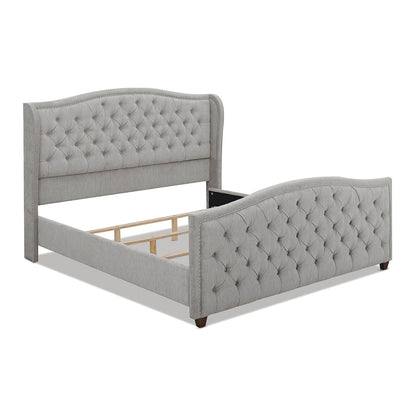Solid Upholstered Bed Frame and Headboard Set