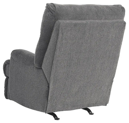 Man Fort Rocker Recliner by Unique Piece Furniture, gray textured fabric with plush cushions on Tampa Home & Garden Store