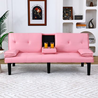 Compact Foldable Sofa Bed and Cup Holder