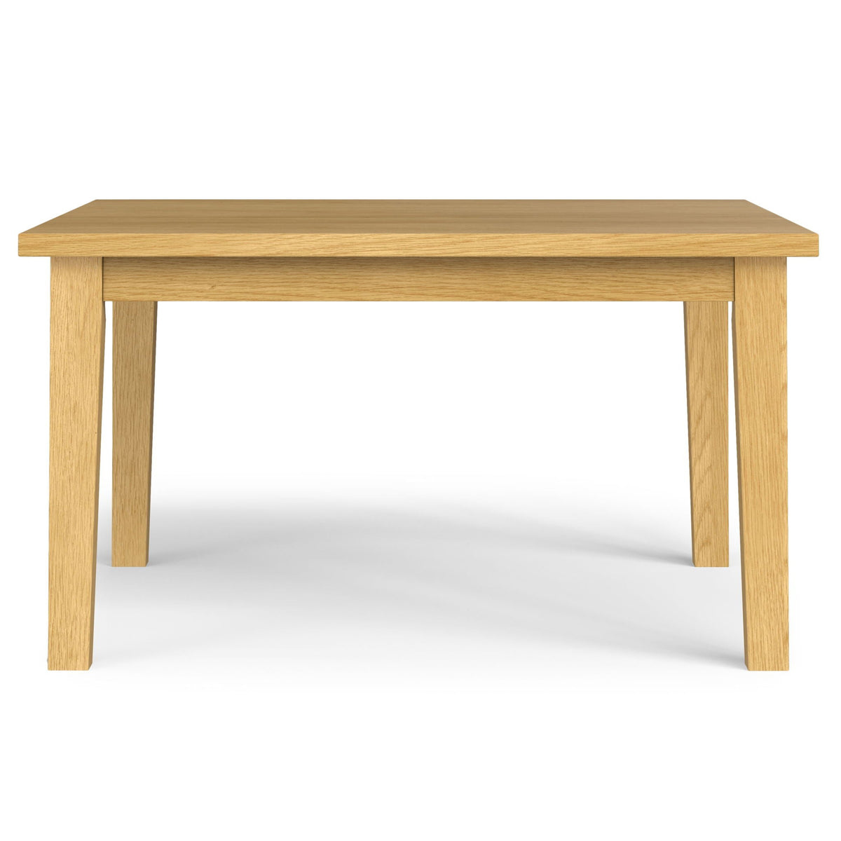 Rubberwood dining table with lacquer finish light wood rectangular top and square legs on Tampa Home & Garden Store