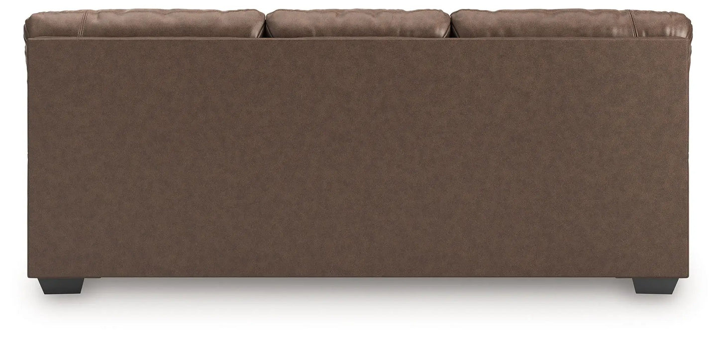 WillowBend - Sofa brown bonded-leather look, stationary with dark legs on Tampa Home & Garden Store