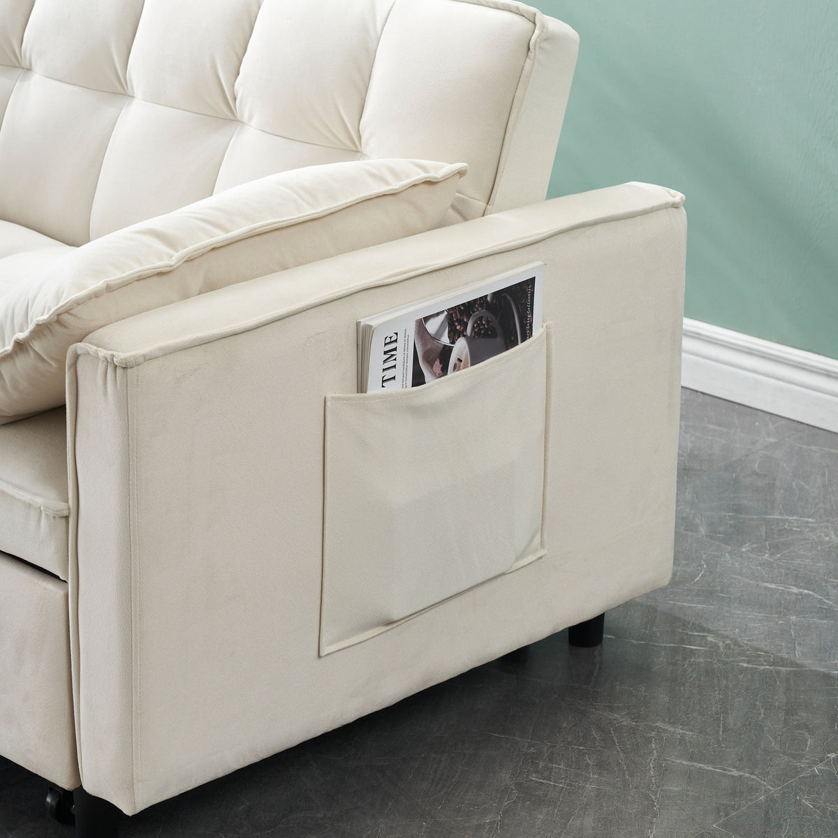 Large 3 In 1 Sofa Bed and Velvet Living Room