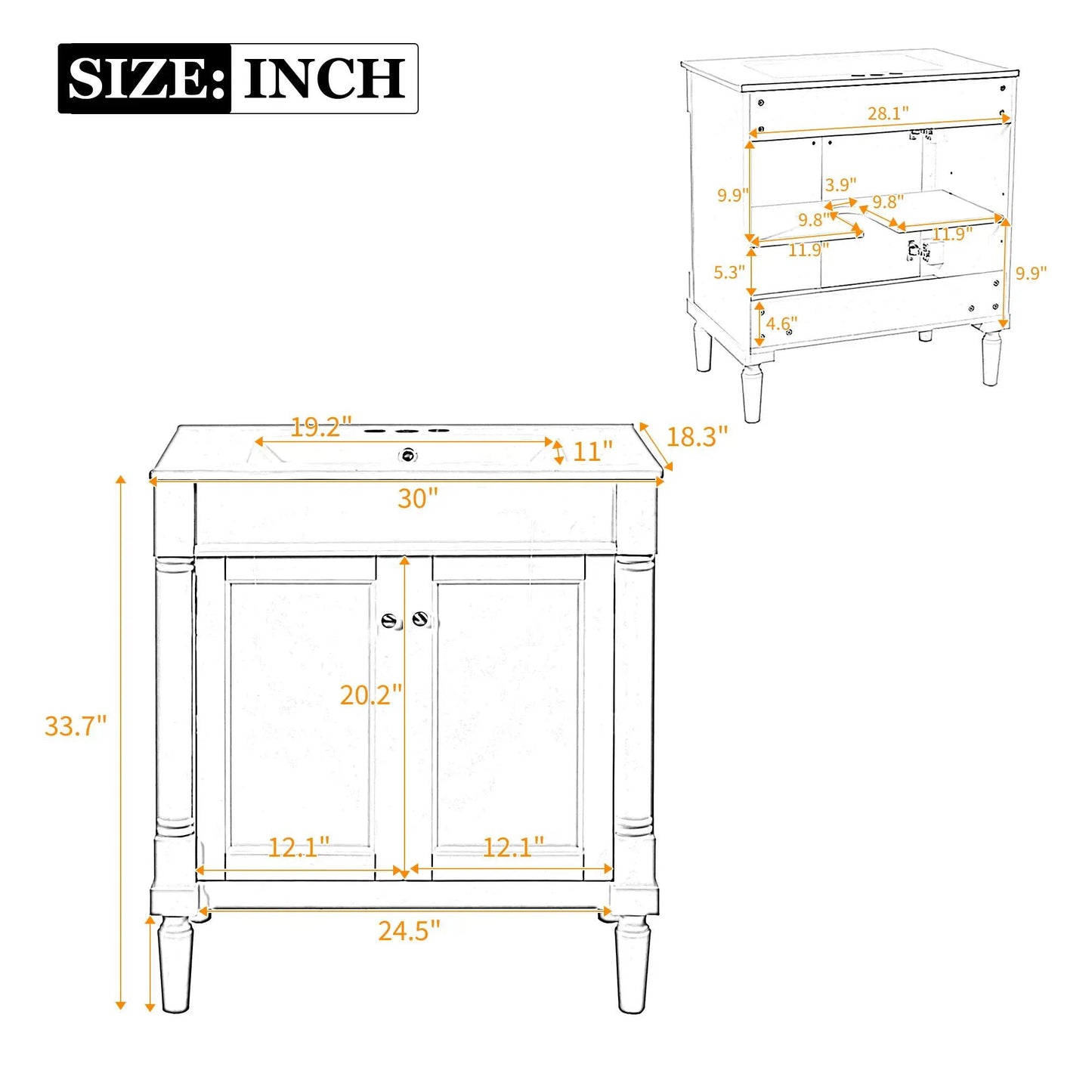 Bathroom Vanity Cabinet With Sink and Soft Close
