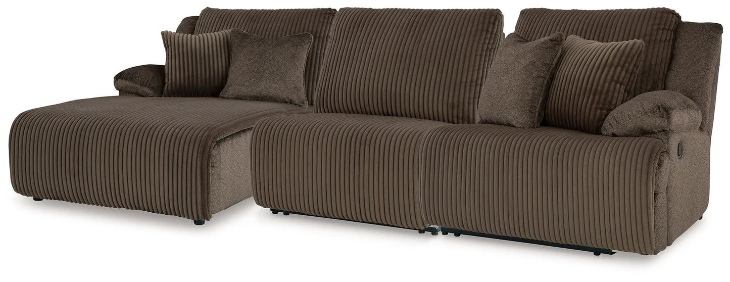 Top Tier Corduroy Reclining Sectional with Chaise